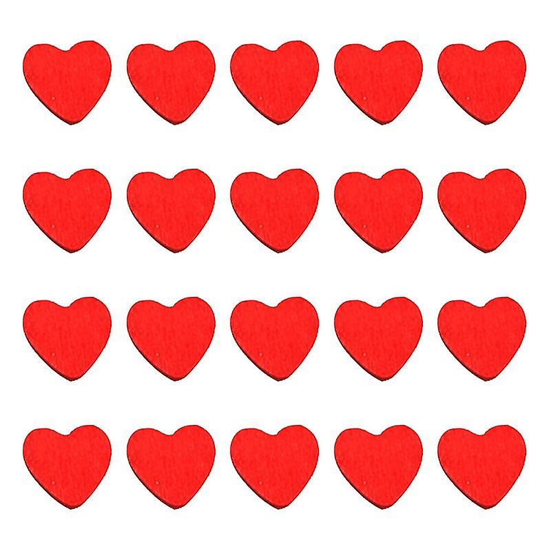200pcs Wood Heart Adhesive