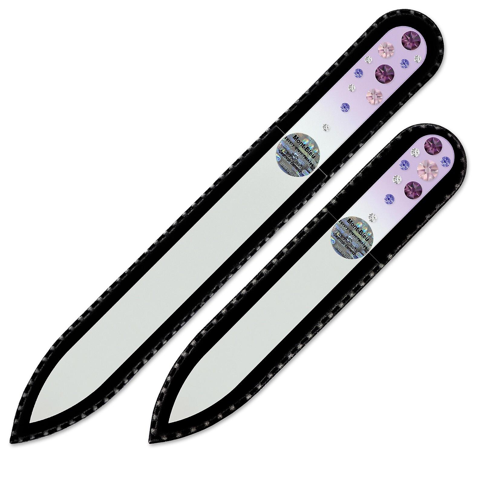 A set of 2 Colorful Crystal Nail Files with Swarovski crystals WC-MS - Amethyst - Light Amethyst