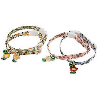 4pcs Breakaway Cats Collars Sunflower Pattern Adjustable Printed Cat Collar with Bell for Cats Dogs Small Pets