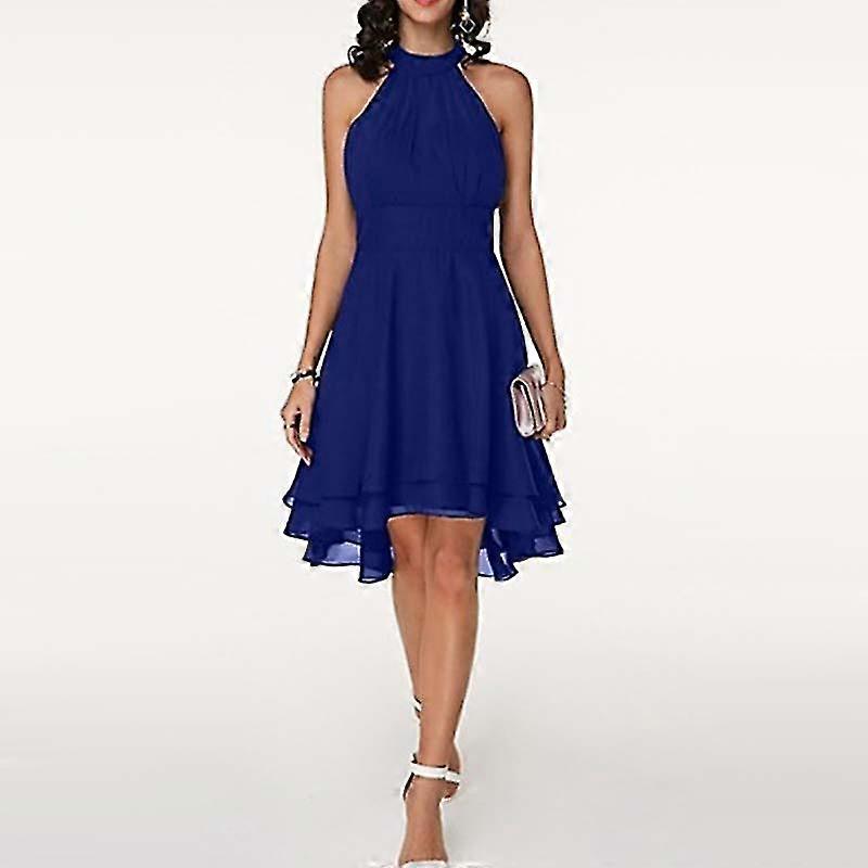 Women's Halter Sleeveless Cropped Layered Midi