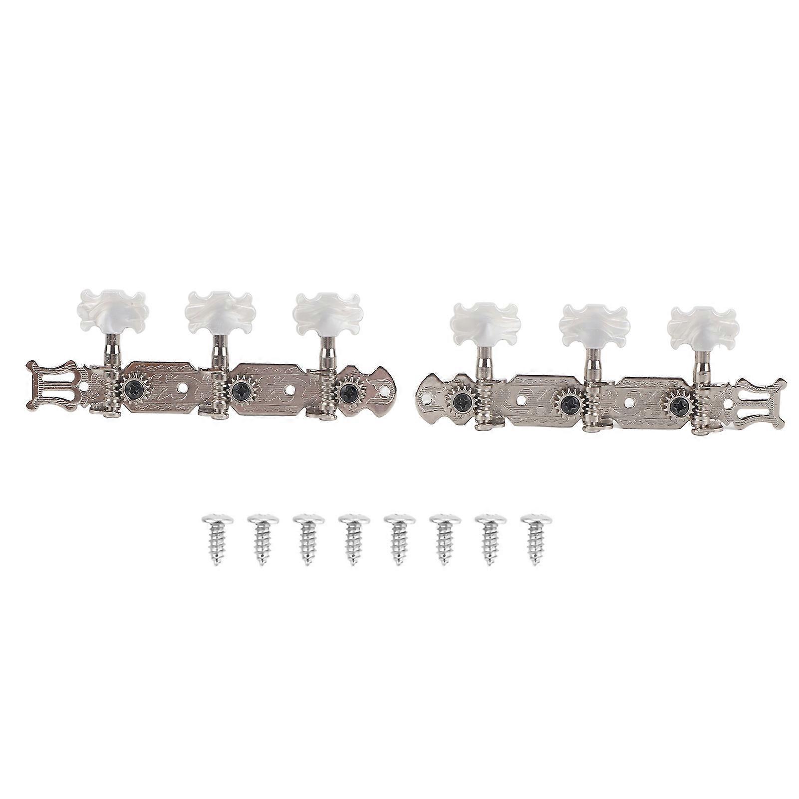3+3 AcrylicClassical Guitar String Tuning Peg Tuners Machine Heads Silver