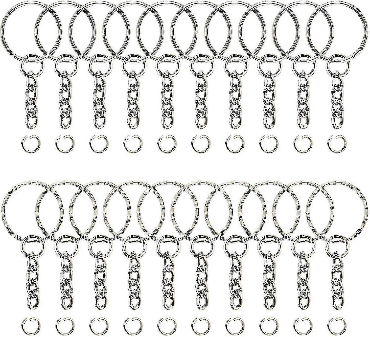 150 Pieces Detachable Keychain Rings With Chain And Jump Rings Bulk For Crafts (25mm) T-x