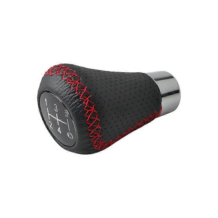 5 Speeds Car Shifter Leather Red Stitche Gear Stick Shift Knob Universal Manual