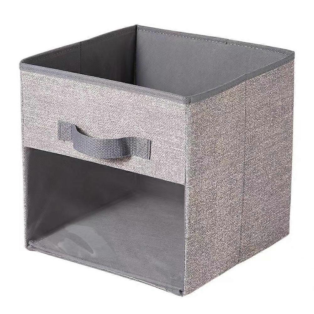 Fabric Cube Storage Box Transparent Storage Box for Closet Foldable Storage Box B