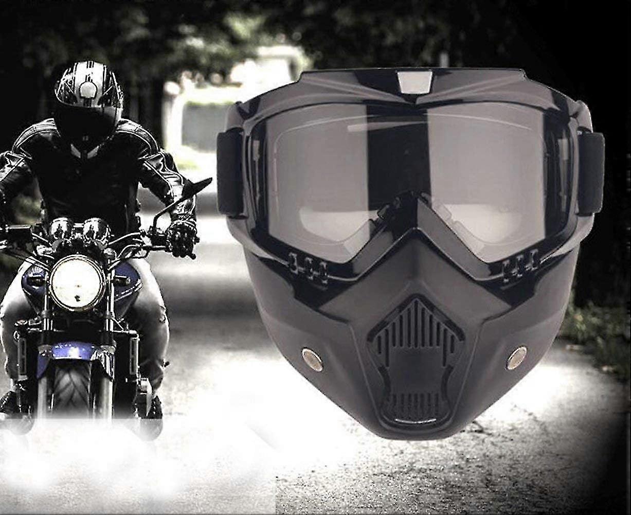 Motorcycle goggles mask with removable face shield, motocross mask with removable goggles and mouth