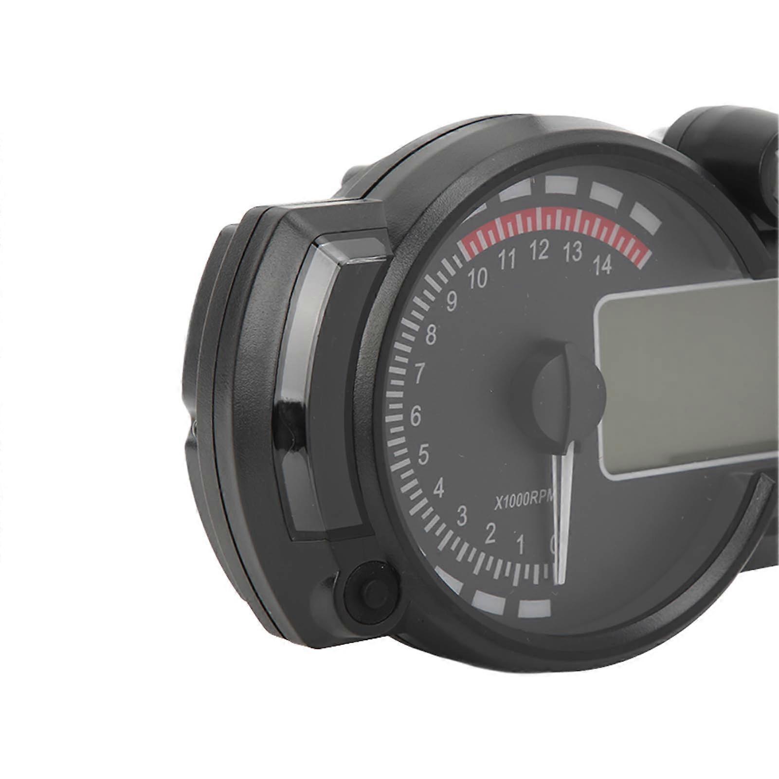 Motorcycle Speedometer Odograph 15000 R/min LCD Display Adjustable Universal for 12V Cars RVs