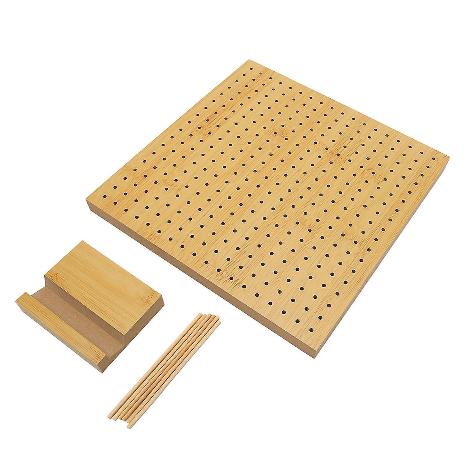 Häkelblockbrett mit 6 Stecknadeln 3mm Lochdurchmesser Tetragonum Holzhäkelblock für Anfängermütter L