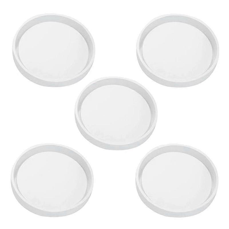 5 Pack Big Diy Round Coaster Silicone Mold, Diameter 3.15Inch/8cm, Molds for Casting with Resin, Ce