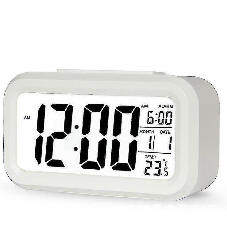 Digital Alarm Clock Smart Bedside Night Light With Temperature Snooze Lcd Digit Display