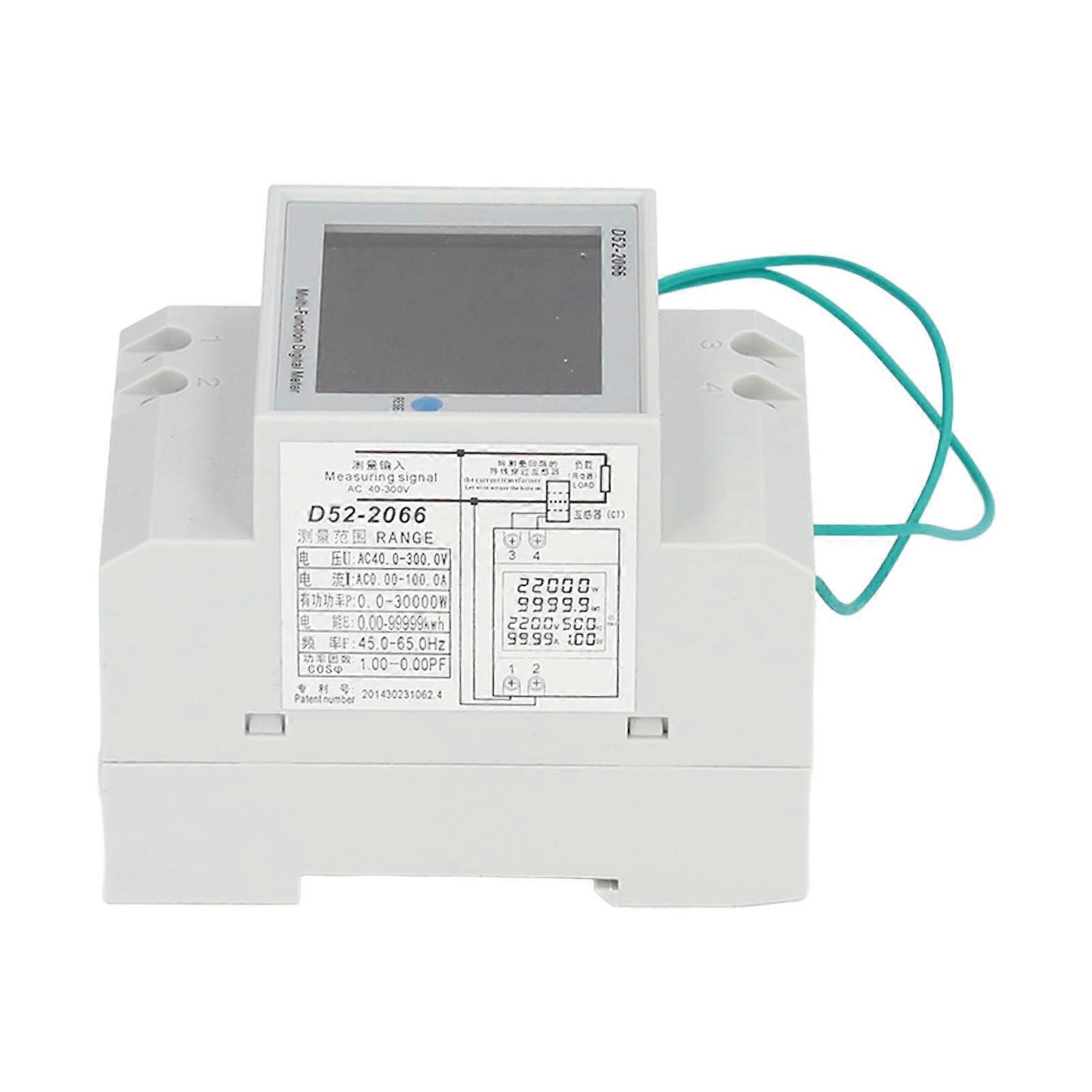 Wechselspannung Strom Leistungsmesser Schienentyp Monitor LCD Amperemeter Voltmeter Multimeter D52?2066 40,0?300,0V 0-45000W