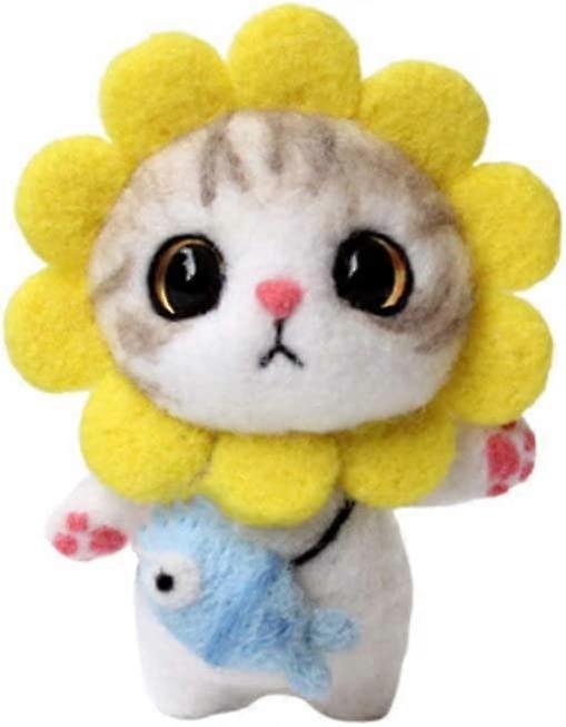 Needle Felting Kit for Beginners Needle Felting Starter Kit with Tools and Instruction Wool Sunflower Catstyle 3