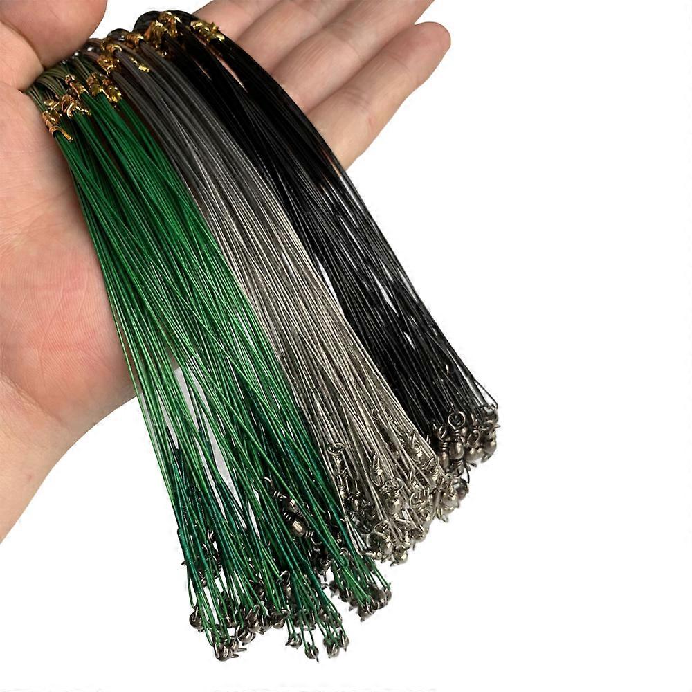 20pcs Anti Bite Steel Fishing Line Steel Wire Leader With Swivel Fishi