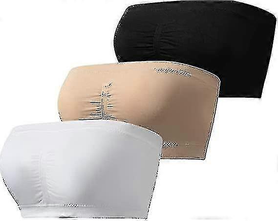 Women's Padded Strapless Bandeau Bra - 3 Pack