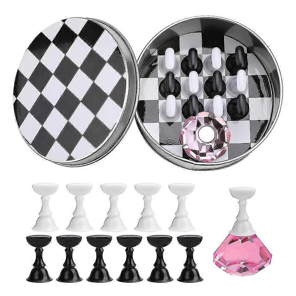 1 set nail art tips holder practice display stand, magnetic stuck board