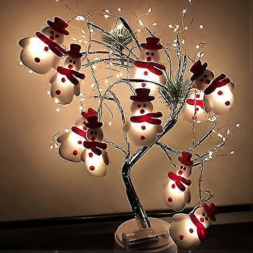 Exquisite Christmas Decoration String Lights Snowman String Lights 10 Led Lights Fairy Lights Battery Powered For Christmas Tree Home Garden Bedroom I
