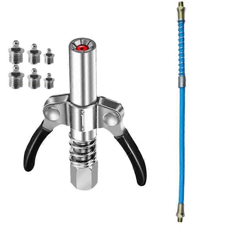 Grease Coupler Heavy-Duty Quick Release NPTI/8 10000 PSI Two Press Easy to Oil Grease Injector
