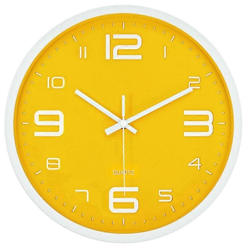 Large Digital Wall Clock Silent Nordic Creative Yellow Modern Home Simple Wall Clock