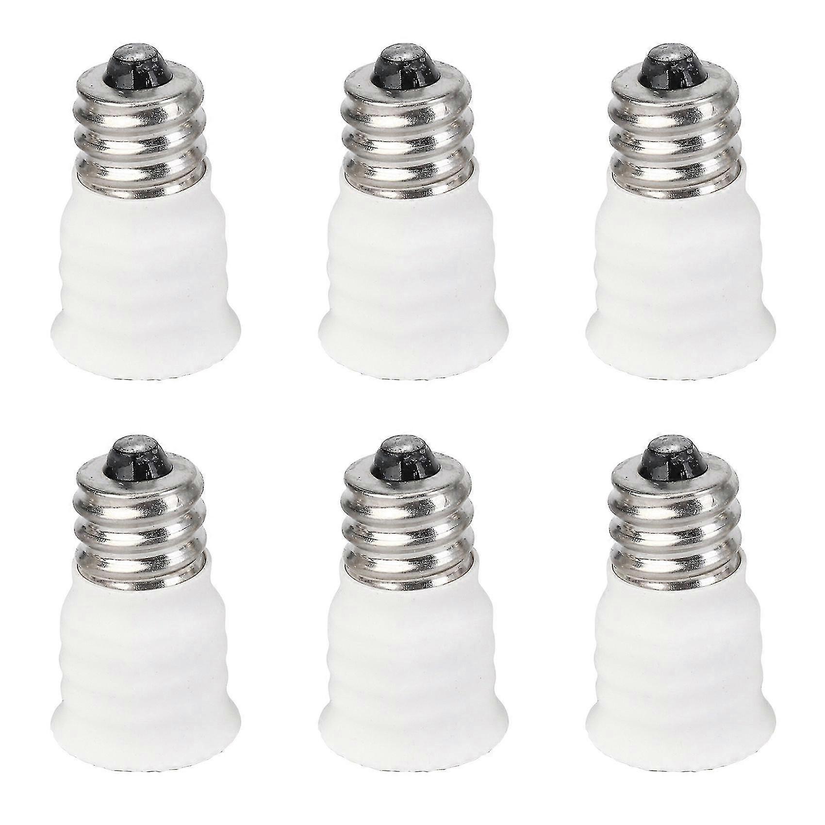 6-Pack E12 naar E14 Witte Gloeilamp Converter LED Light Holder Lamp Adapter Socket Changer High Qualityc p