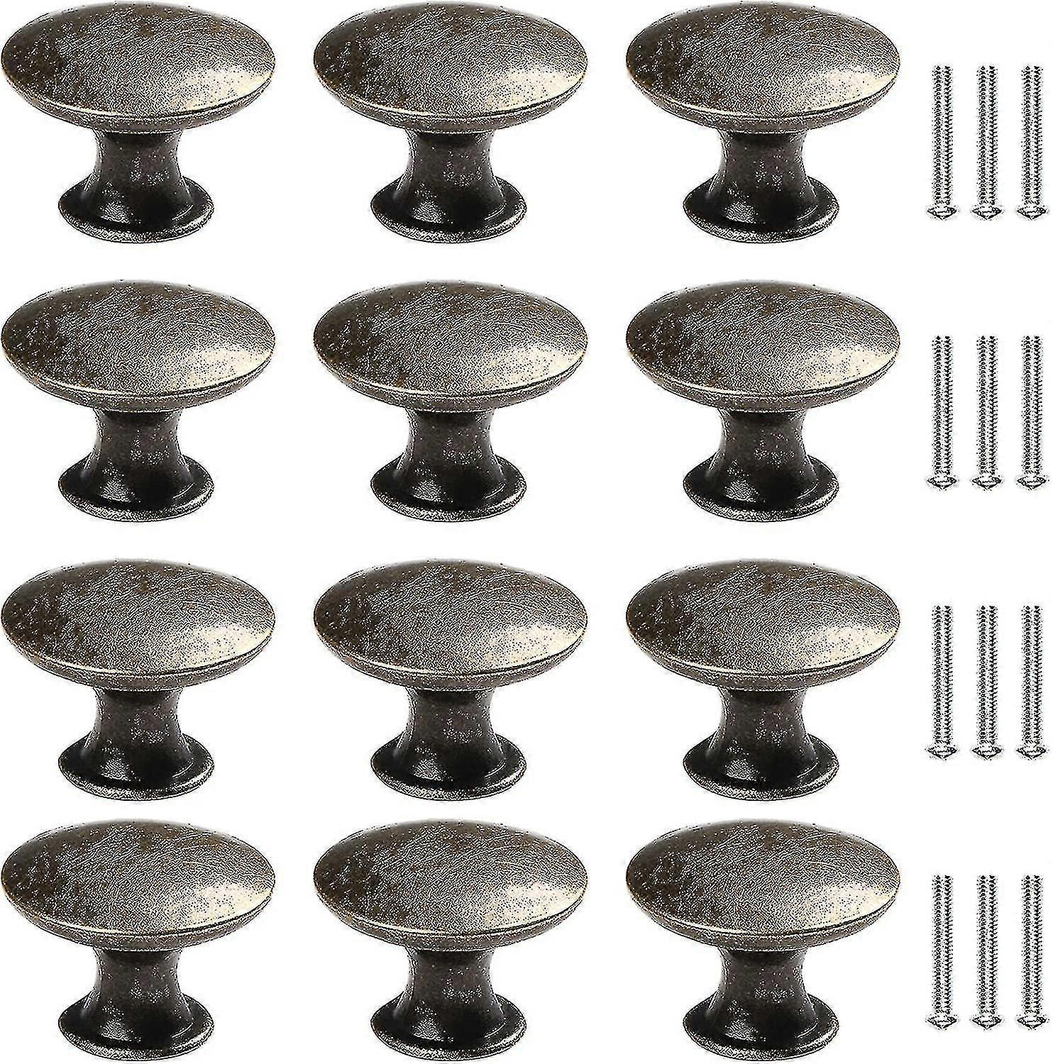 12 Pcs Round Cabinet Knobs Vintage Drawer Knobs Cabinet Pulls Door Knobs For Closet Kitchen Be