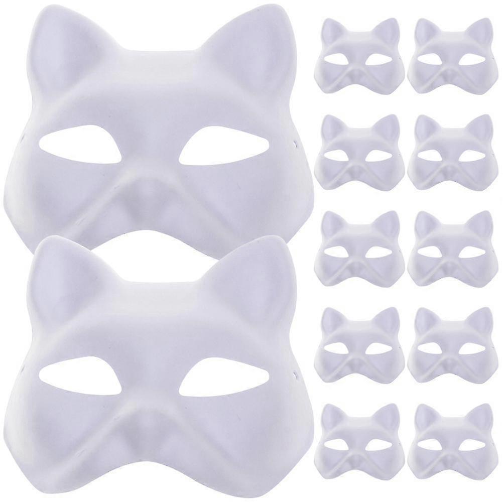 12pcs Cat Mask Mask Prop Sta Performance Blank Mask