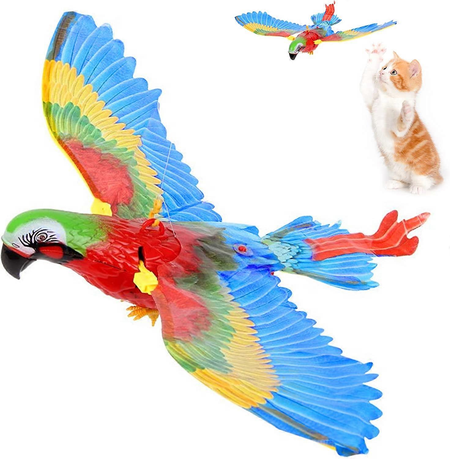 Flying Bird Cat Toy, Simulation Bird Interactive Cat Toy for Indoor Cats, Interactive Electric Hanging Flying Bird Toy for Cats Kitten Play Hunting Ex