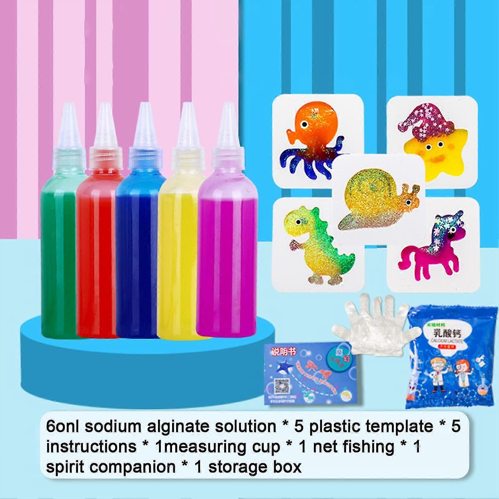 Magic Water Elf Kit Squishy Toys Magic Water Elf Toy Kit, 100ML Magic Water Elf, Aqua Fairy Water Gel Toy 3d 8 Bottles 8 Molds Kids Toys Squishy Making Kit