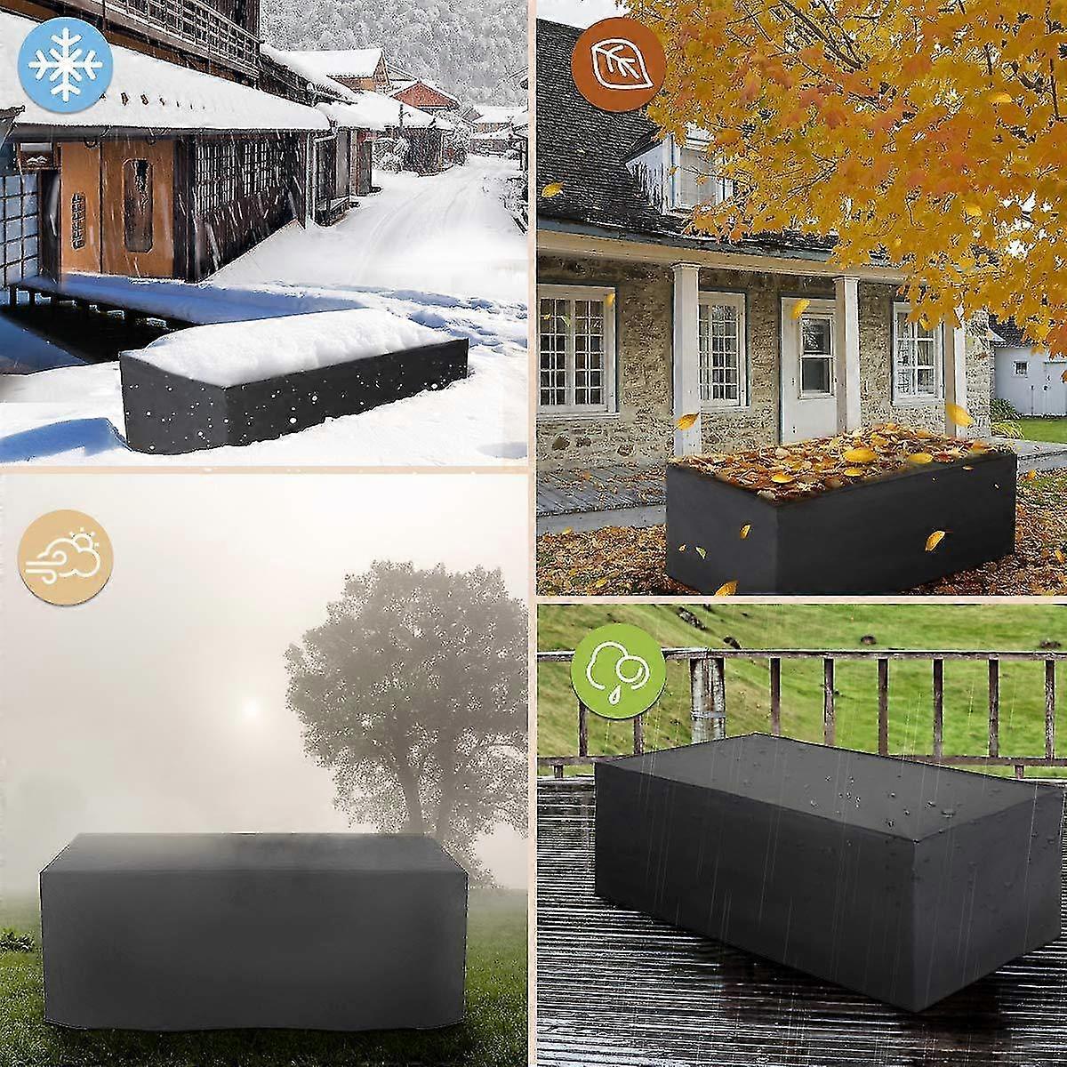 Wasserdichte Abdeckplane Für Gartenmöbel – Rechteckig, UV-Schutz, Größe 205x104x71 Cm, Schwarz