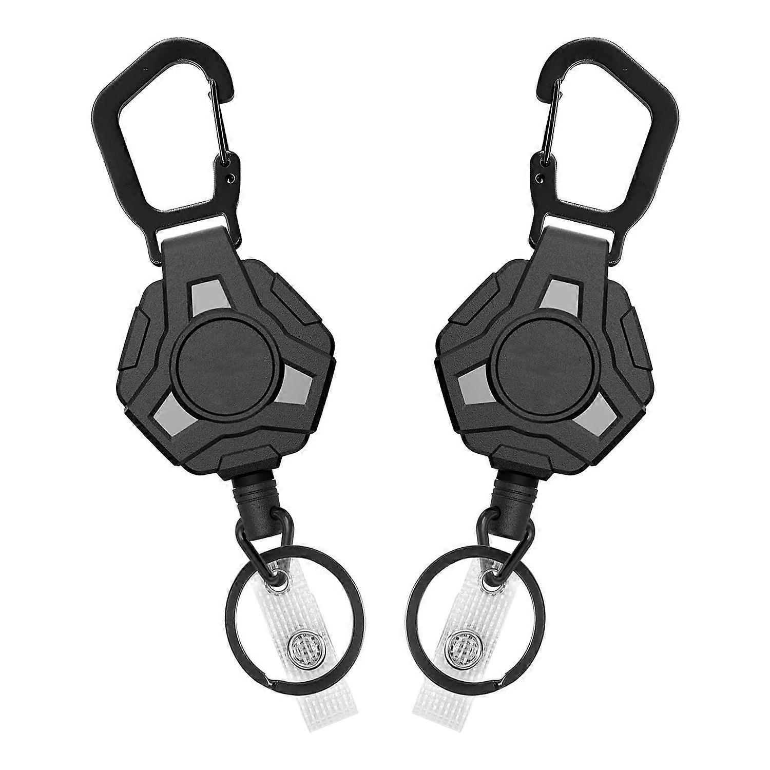 4 عبوات سلسلة مفاتيح قابلة للسحب للخدمة الشاقة ، بكرات شارة قابلة للسحب ، حامل شارة مع حلقة تسلق ، 31.8I