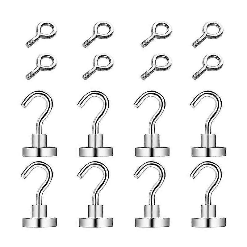 16 Pcs E16 Magnetic Hooks & Strong Magnet Eyebolt Hooks For Hanging, Fridge