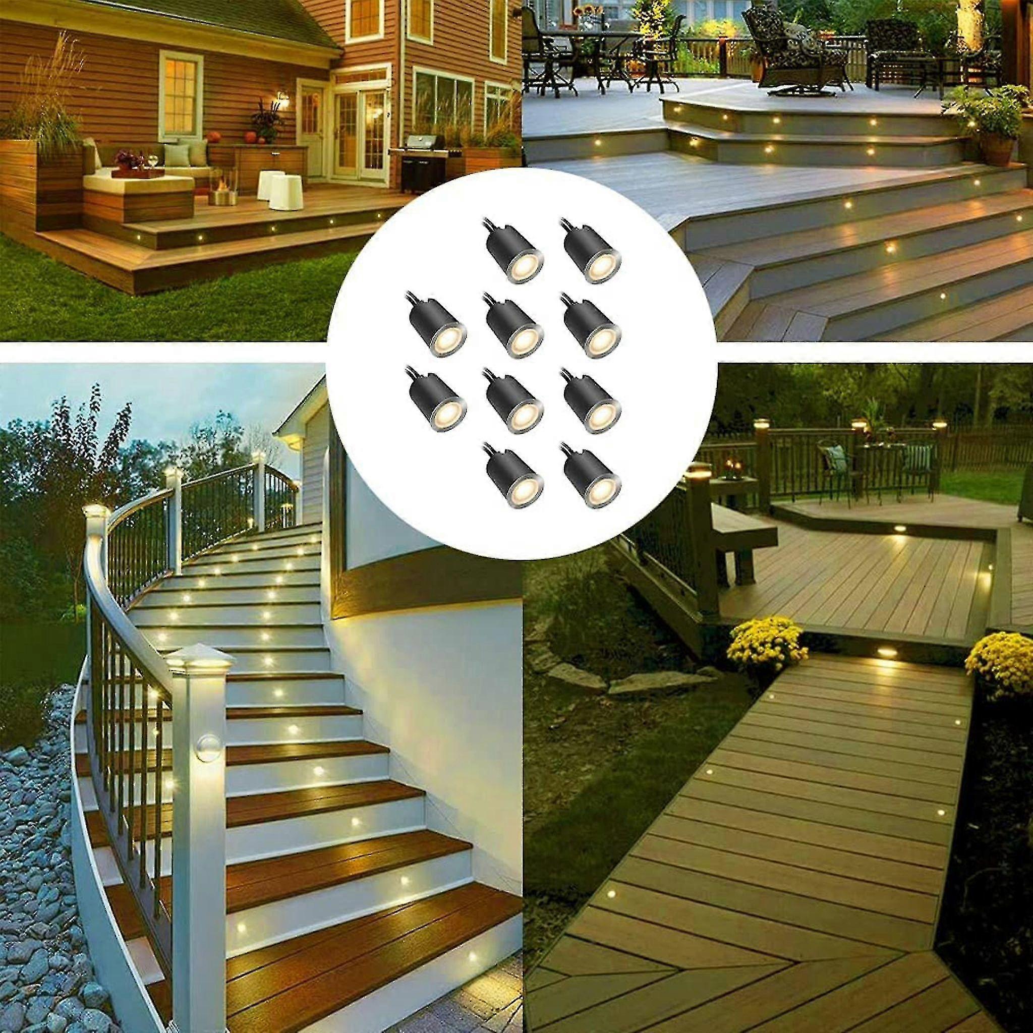 Led Deck Lights Waterproof Plinth Recessed Floor Lamp Landscape Deck Warm White Light