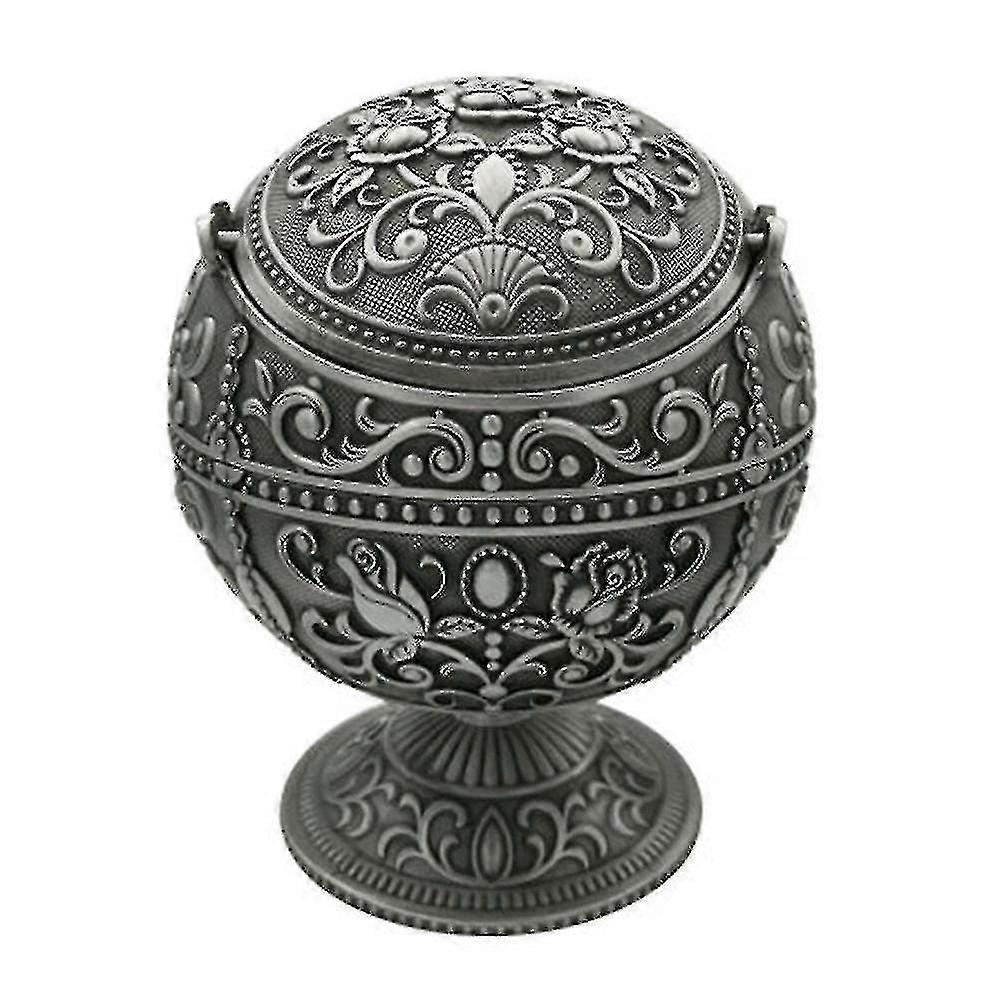 Retro Creativity Windproof Ashtray With Lid For Cigarette Metal