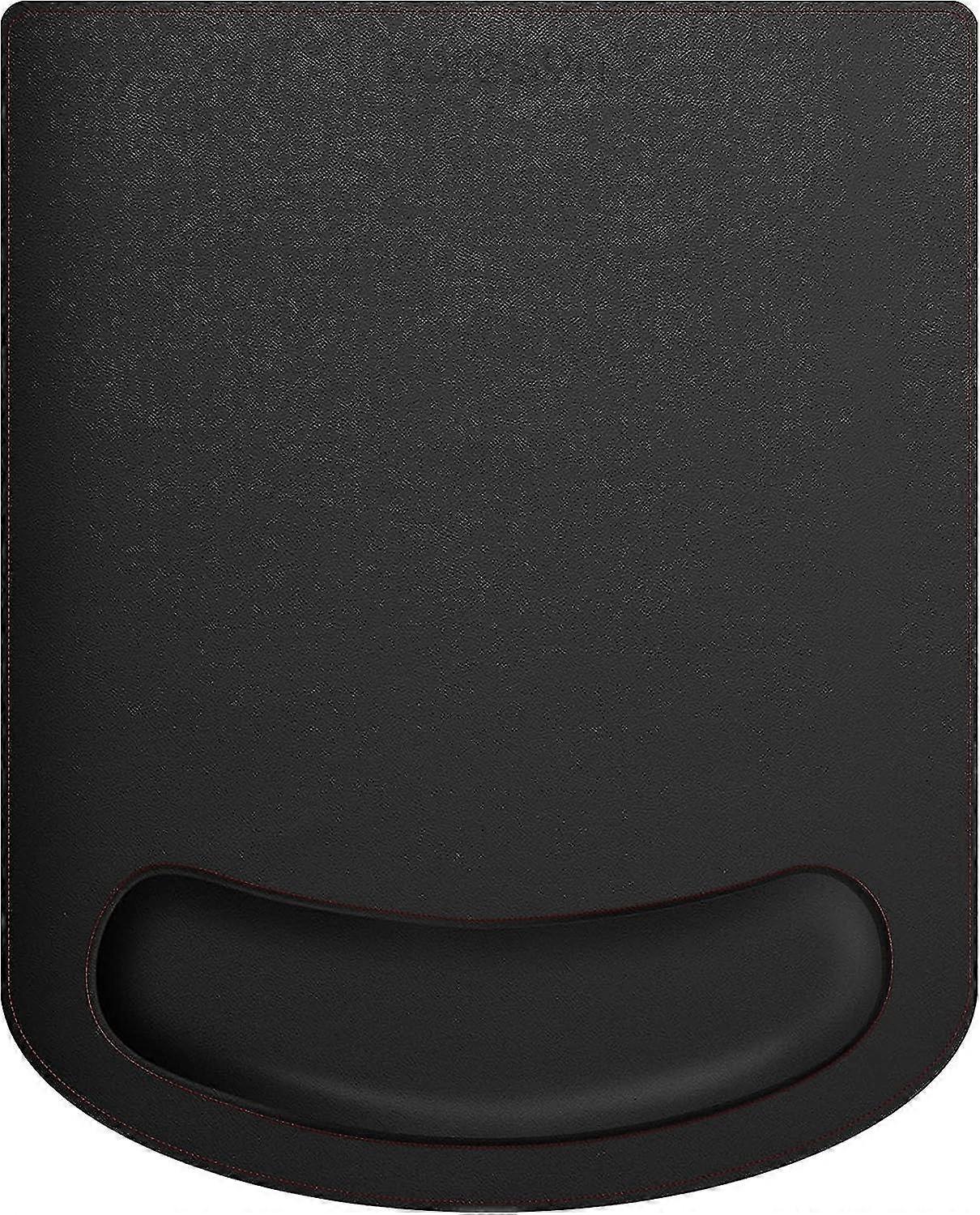 Pu Leather Gaming Mouse Pad/mat With Wrist Rest Support, Ergonomic Memory Foam Mouse Wrist Rest Pad, Non Slip Mousepad - Large, Black