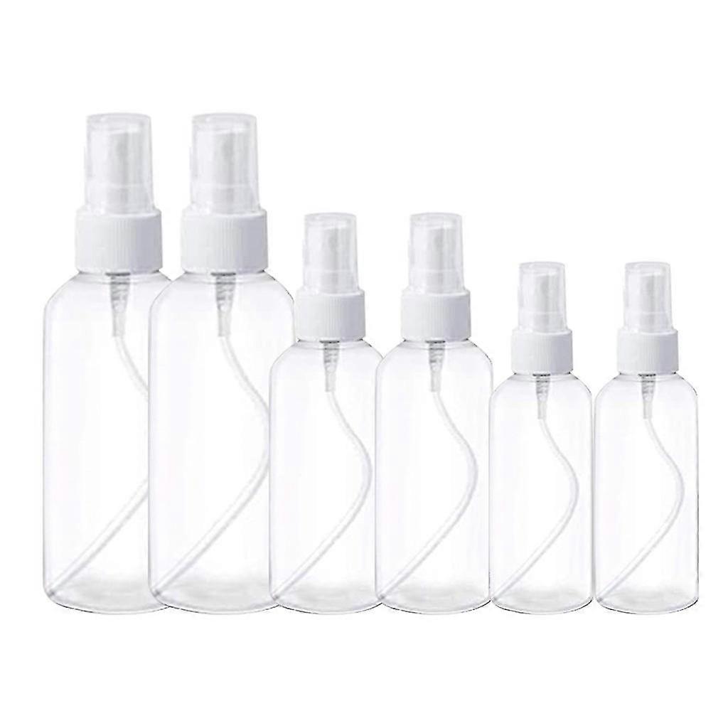 6pcs Transparent Plastic Empty Spray Bottle Small Spray Bottle 30/50/100ml