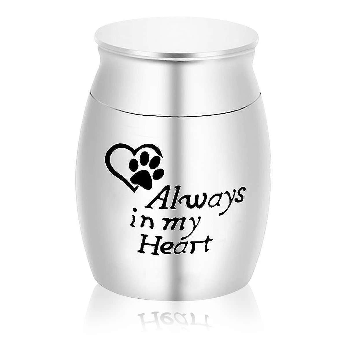 1 Piece rustfritt stål Mini Dog Urner Små Keepsake Urner For Husdyr Kremasjon Container Memorial Jar For Pet Ashes