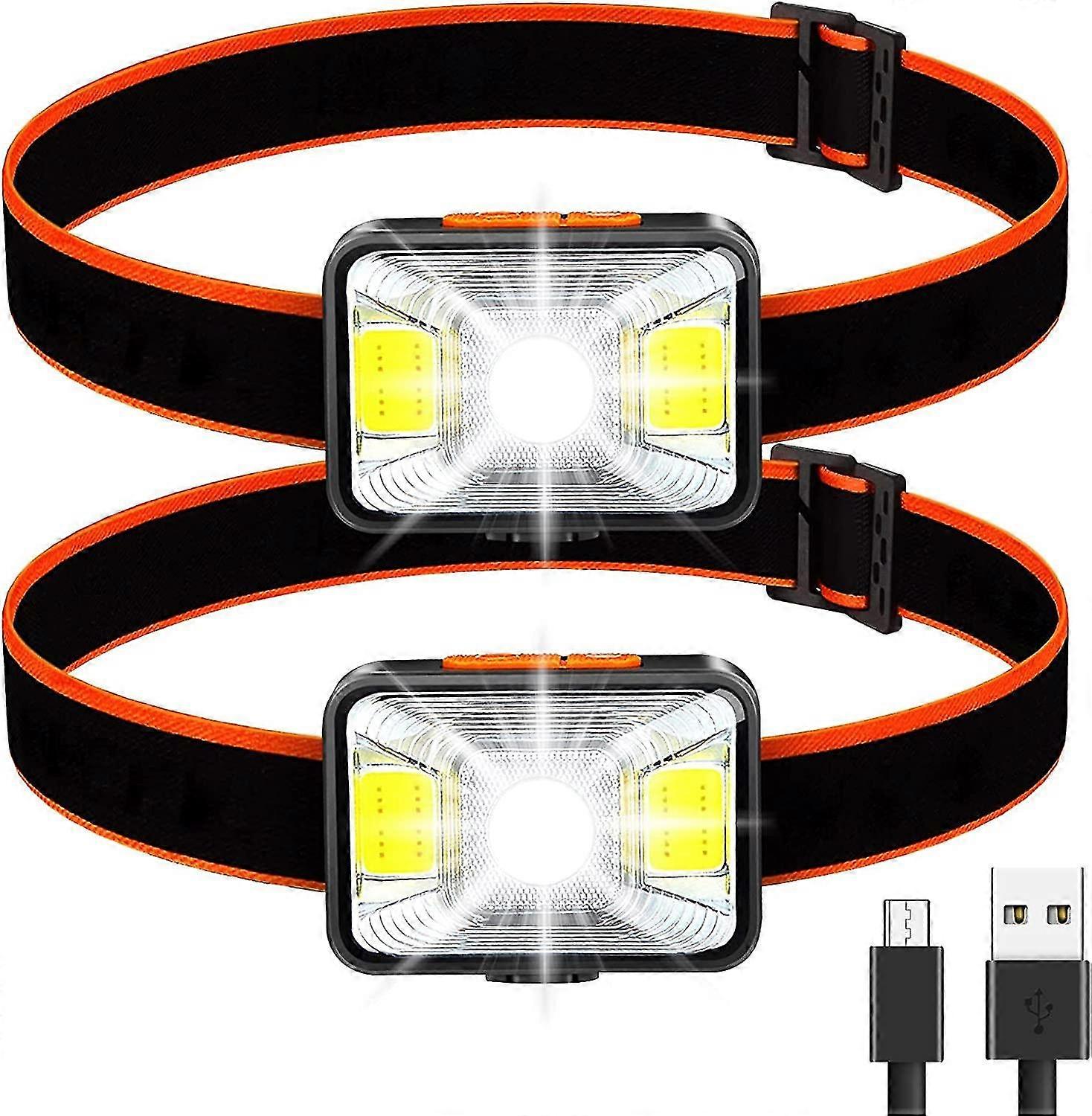 Powerful Headlamp [2 pcs], Usb Rechargeable