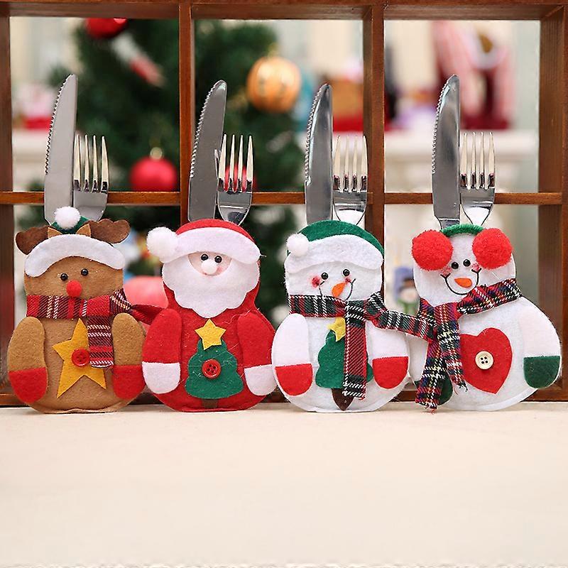 4Pcs Christmas Tableware Holders Set