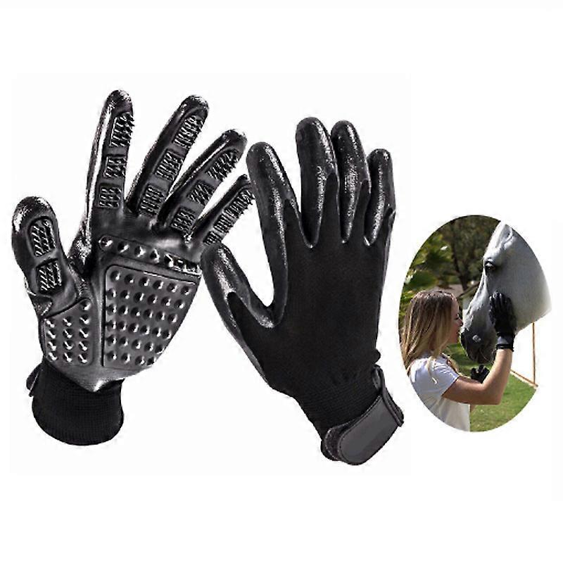 Gentle and Effective Patented Deshedding Grooming Gloves One Size