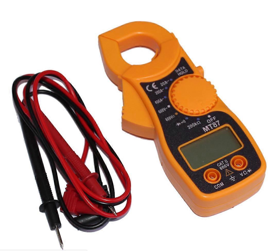 Digital Clamp Multimeter Voltmeter Ammeter Ohmmeter Volt Tester LCD Meter for AC DC AC Voltage Resistance and Continuity and Temperature