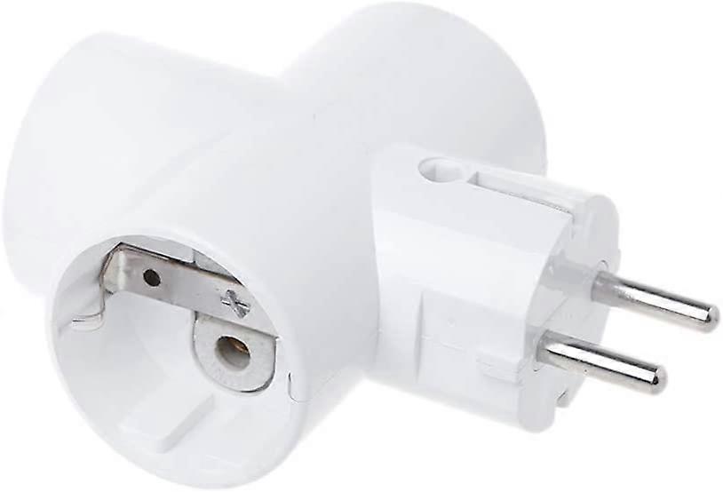 EU Standard Convert Socket with 3 Output Ceramic Power Adapter