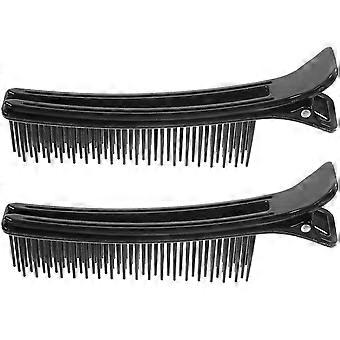 2pcs Multi função Hairdressing Clips Salon Cutting Dying Styling Hair Clips Hair Layering Clip (tamanho pequeno preto) G