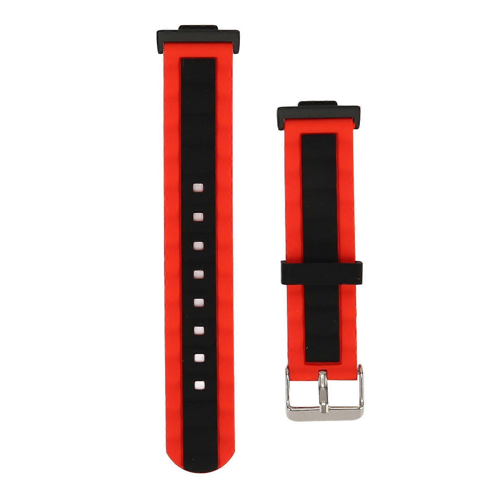 Silicone Watch Straps Adjustable Waterproof Elastic Replacement Wrist Band for Watch FIT 2 Red Black