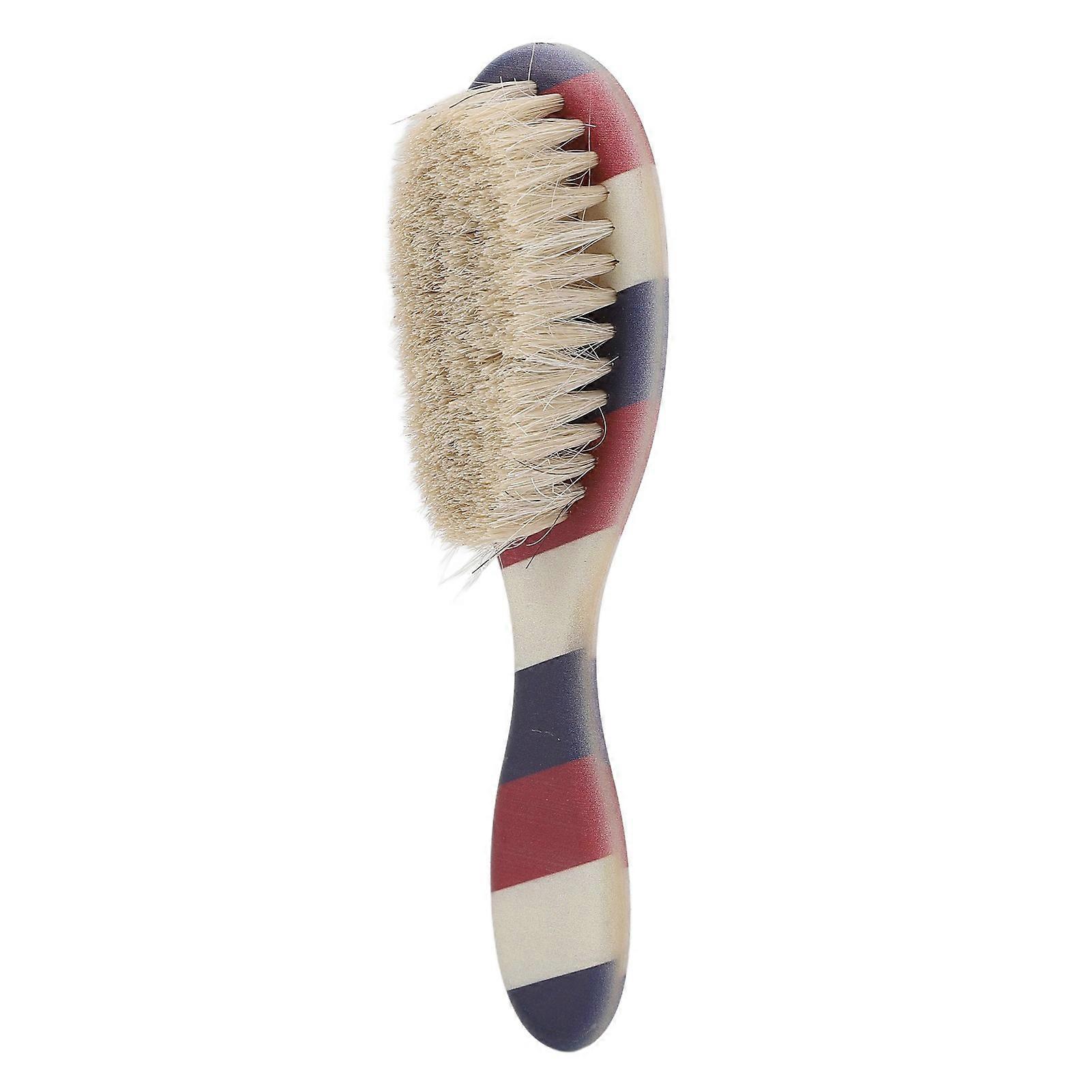 Men Barber Beard Brush Beard Styling Striped Handle Portable Soft Cleaning Brush Beard Brush