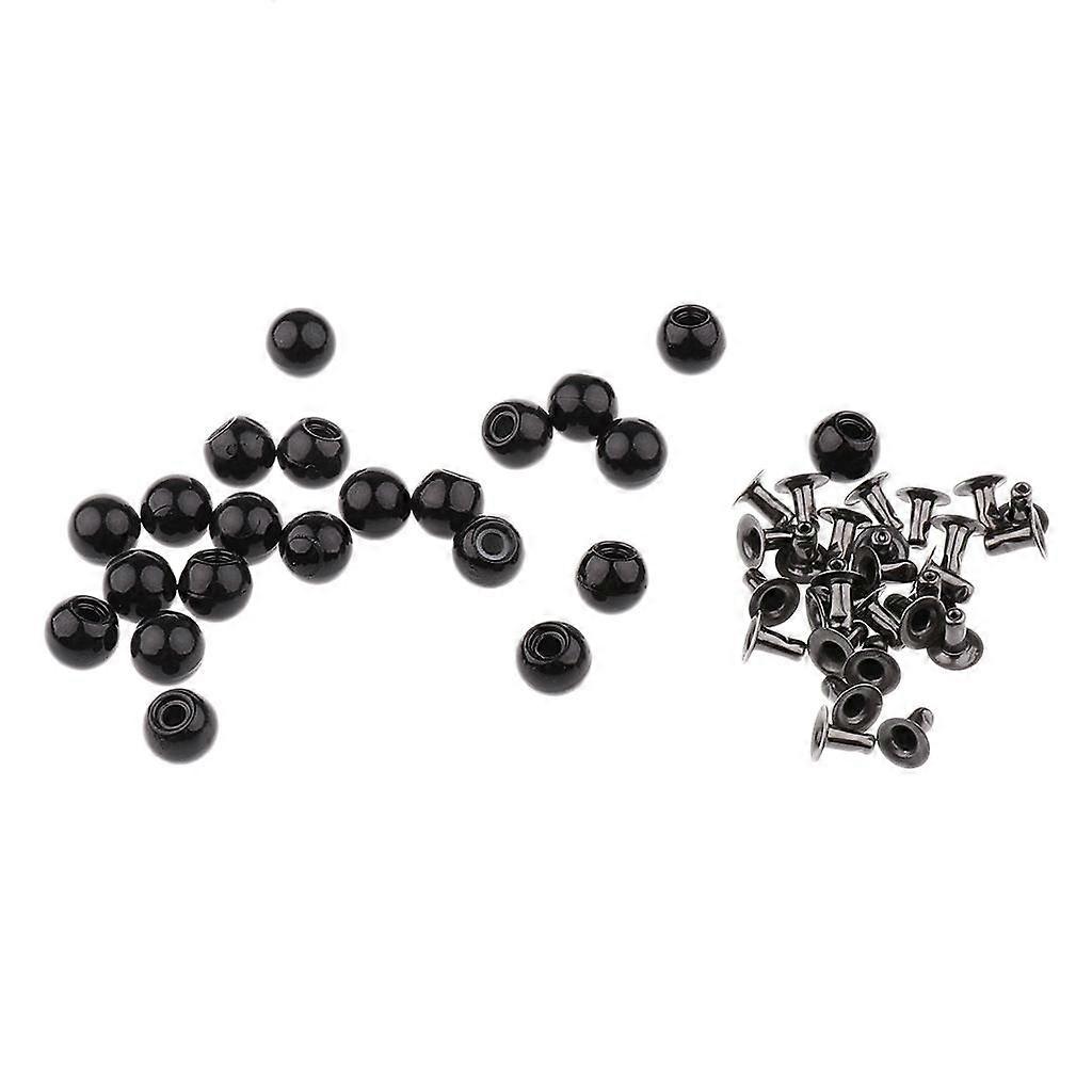 20 Sets Pearl Bead Rivet Studs Buttons Garment Accessories silver