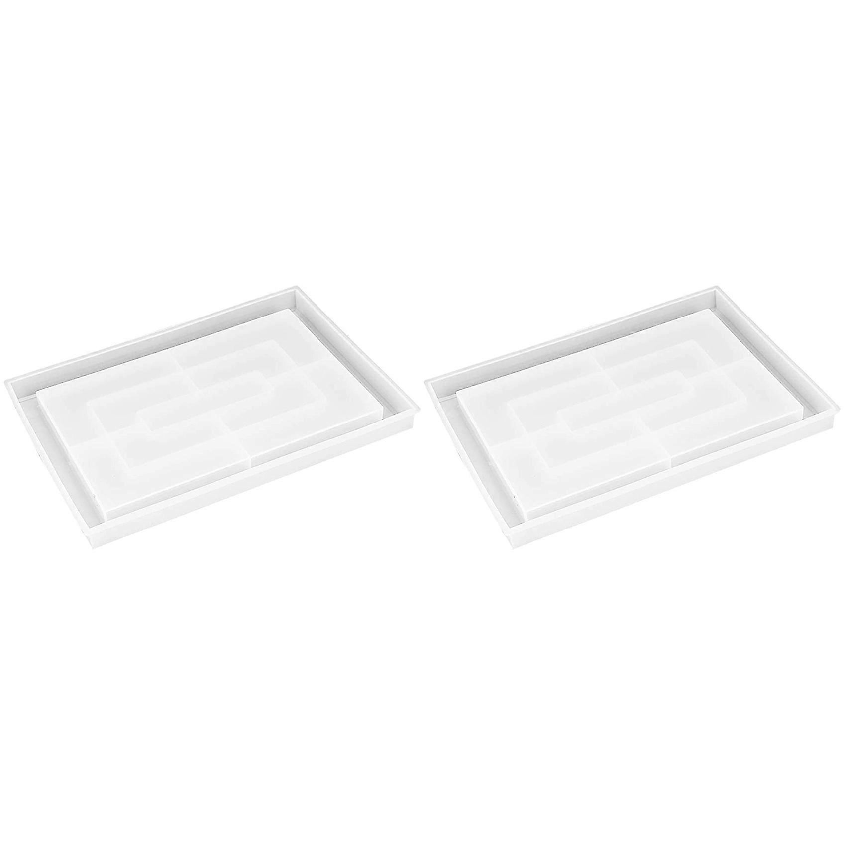 2X Resin Mold Silicone, Large Rectangle Rolling Tray Molds for Epoxy Resin, Resin Serving Board Mol