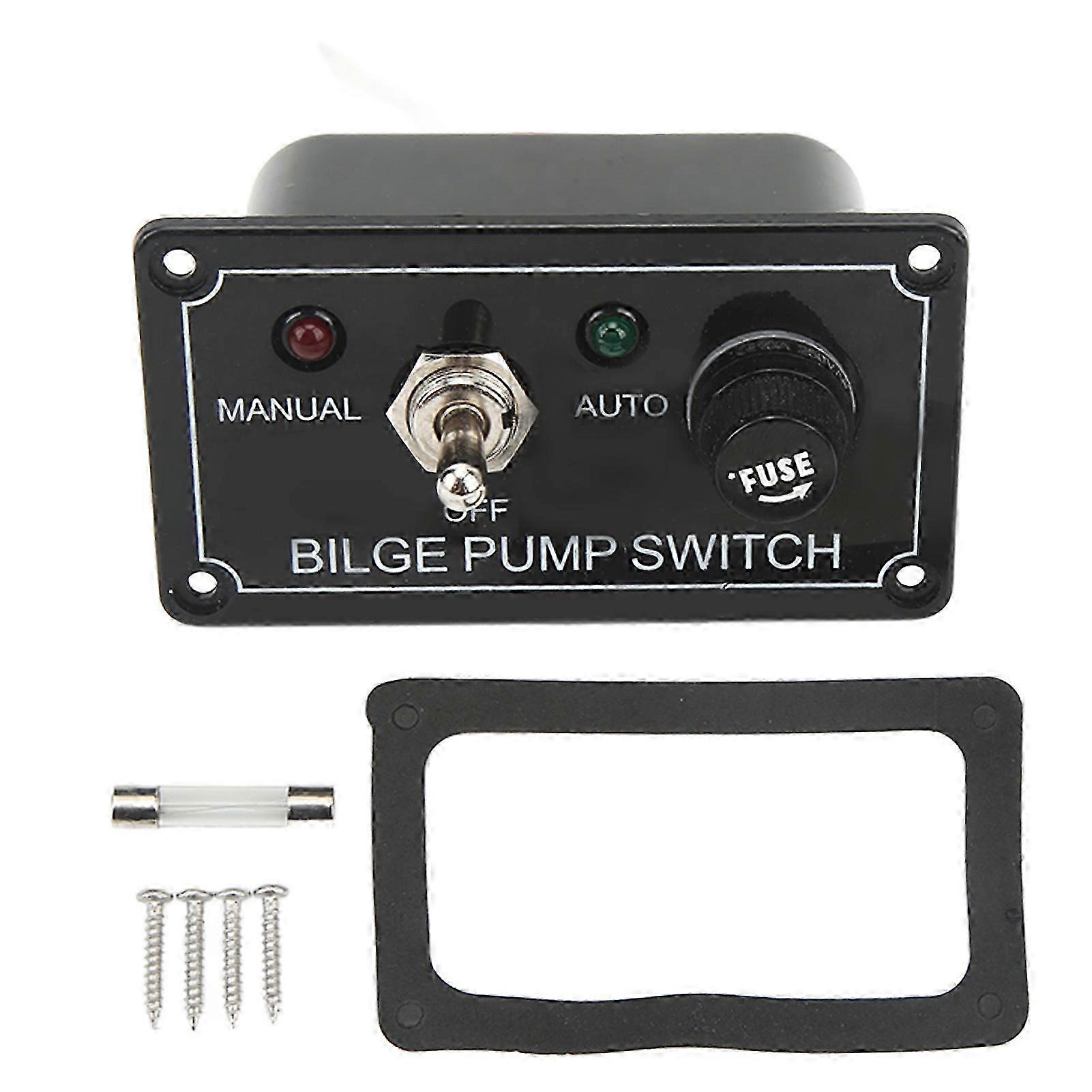 Rocker Toggle Switch Panel Bilge Pump Auto Off Manual Switch Panel for RV Yacht Car