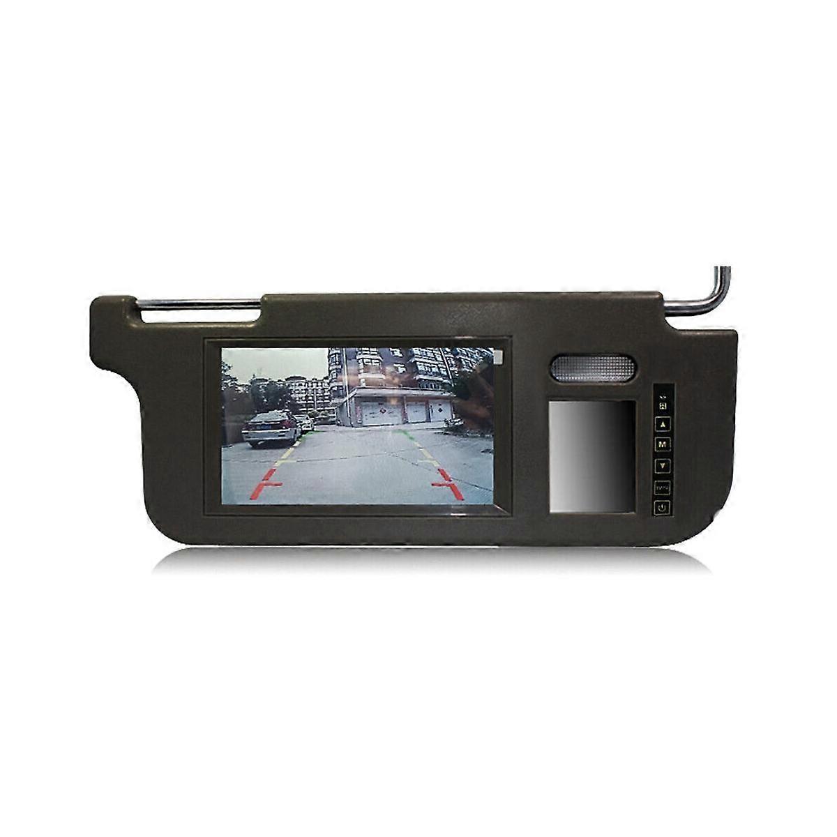 7Inch Black Car Right Sun Visor Rear View Mirror Screen LCD Monitor 2 Channel Video