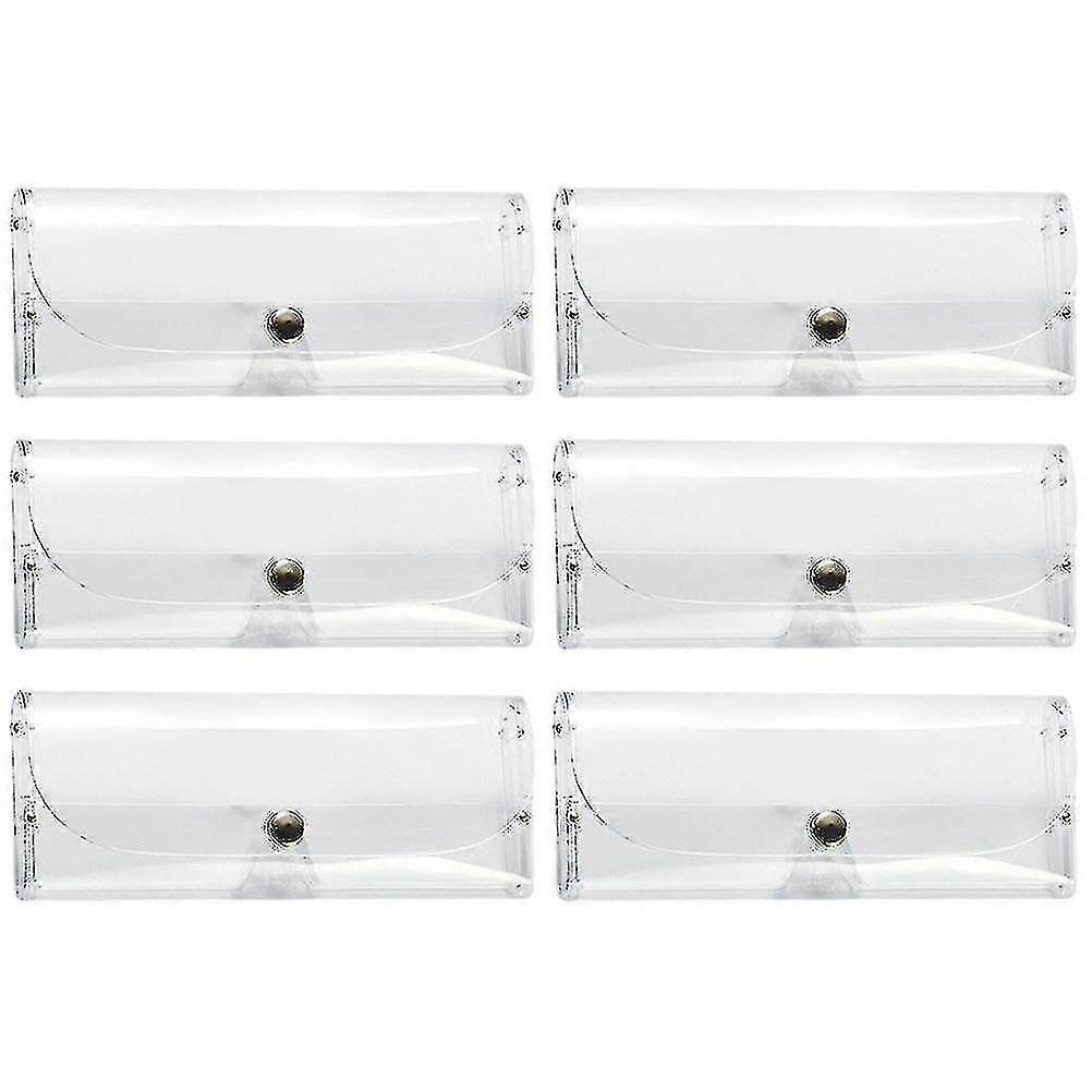 6pcs Clear Glasses Case Sunglasses Storage Case Sunglasses Boxes Snap Glasses Case