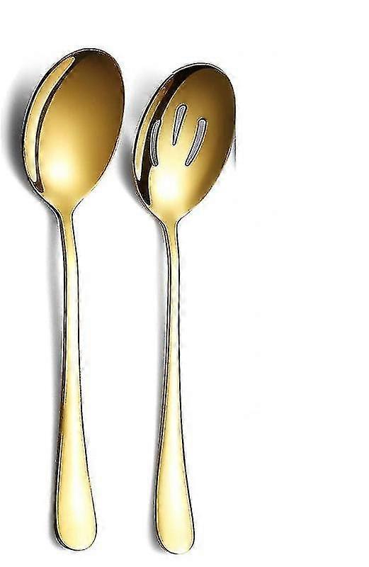 Gold Serving Spoons 2 Pieces, Stainless Steel Serving Utensils
