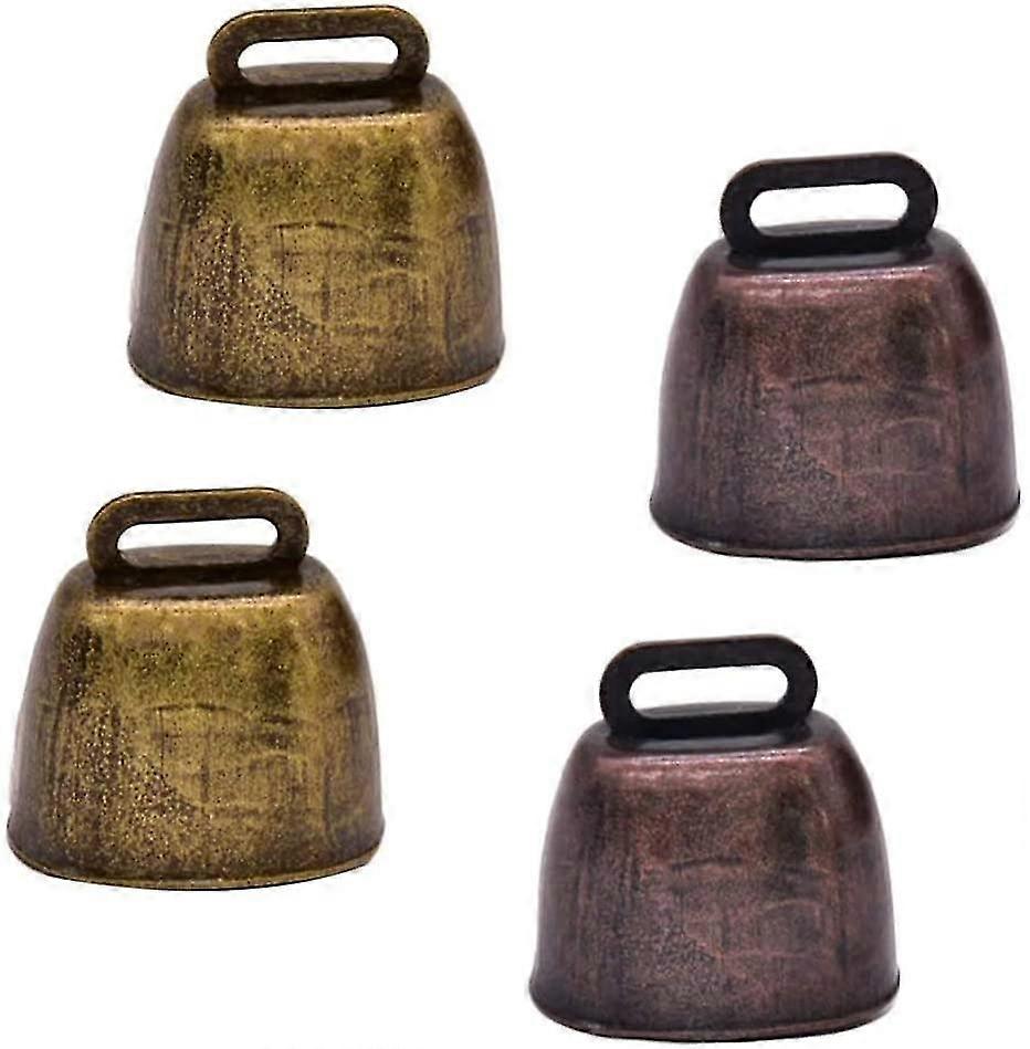 4Pcsメタルカウベル銅ベルシェパードベルファームベル