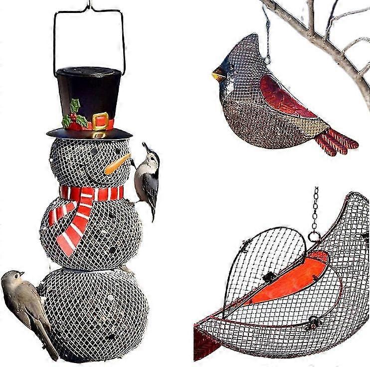 Bird Feeder Hanging Wild Bird Feeder For Outside Squirrel Proof Bird Feeders Hanging Bird House Snowman Seed Pendant Bird Feeder
